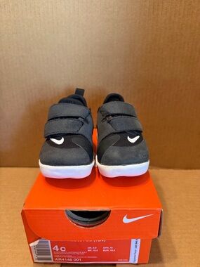 Nike Black and White Kids' Hook-and-Loop Slip-On Sneakers